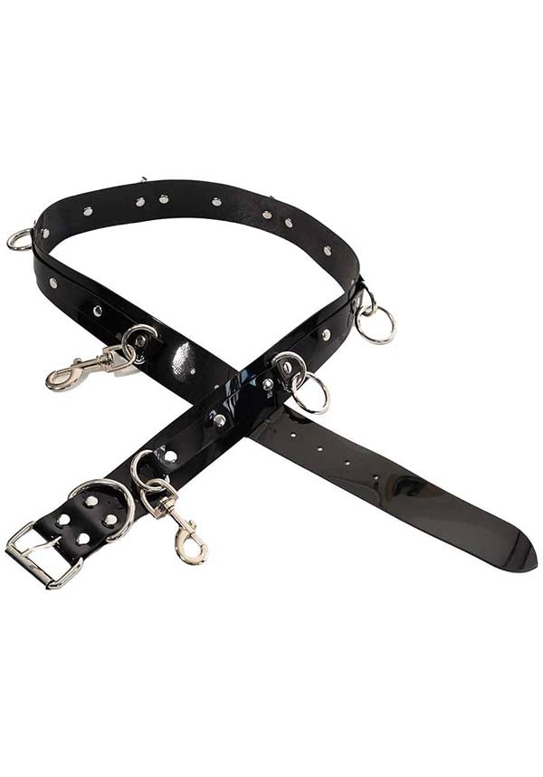 Lip Service PVC Bondage [Black Patent] - Front