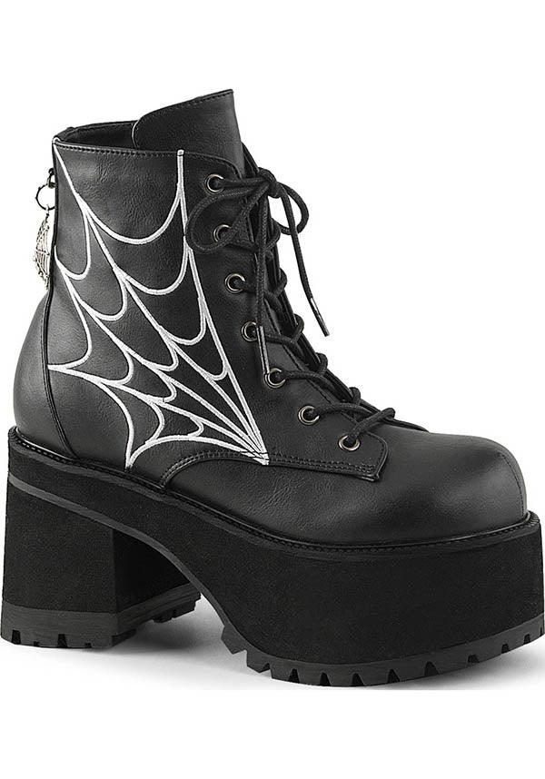 DEMONIA RANGER-105 [Black] | PLATFORM BOOTS [PREORDER] - BOOTS - Front View