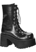 DEMONIA RANGER-301 [Black] | PLATFORM BOOTS [PREORDER] - BOOTS - Front View