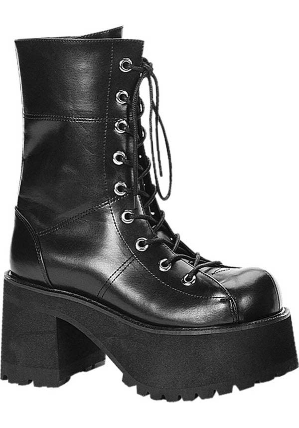 DEMONIA RANGER-301 [Black] | PLATFORM BOOTS [PREORDER] - BOOTS - Front View