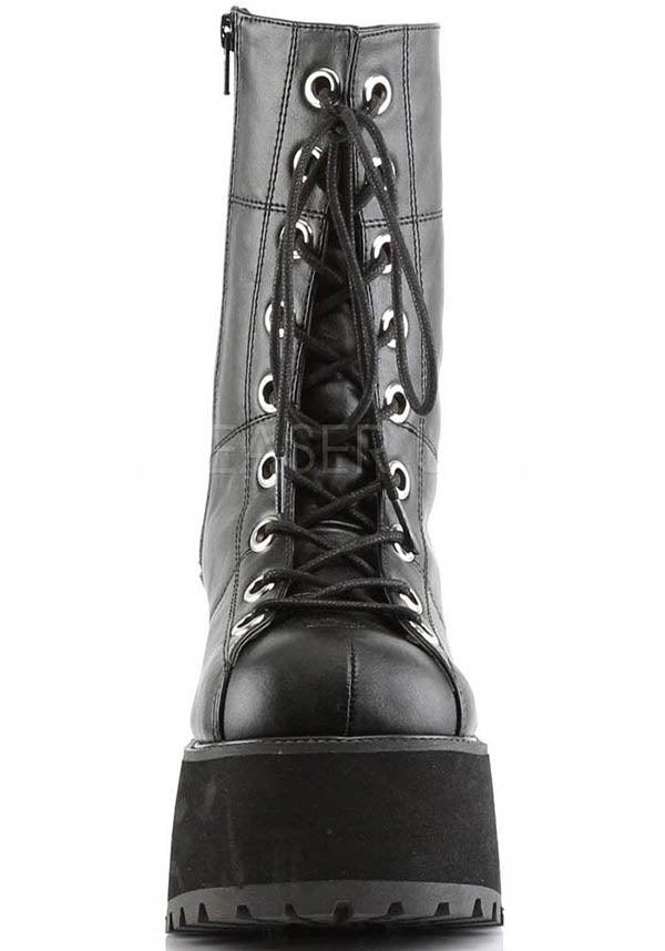 DEMONIA RANGER-301 [Black] | PLATFORM BOOTS [PREORDER] - BOOTS - Back View