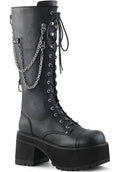DEMONIA RANGER-303 [Black] | PLATFORM BOOTS [PREORDER] - BOOTS - Front View