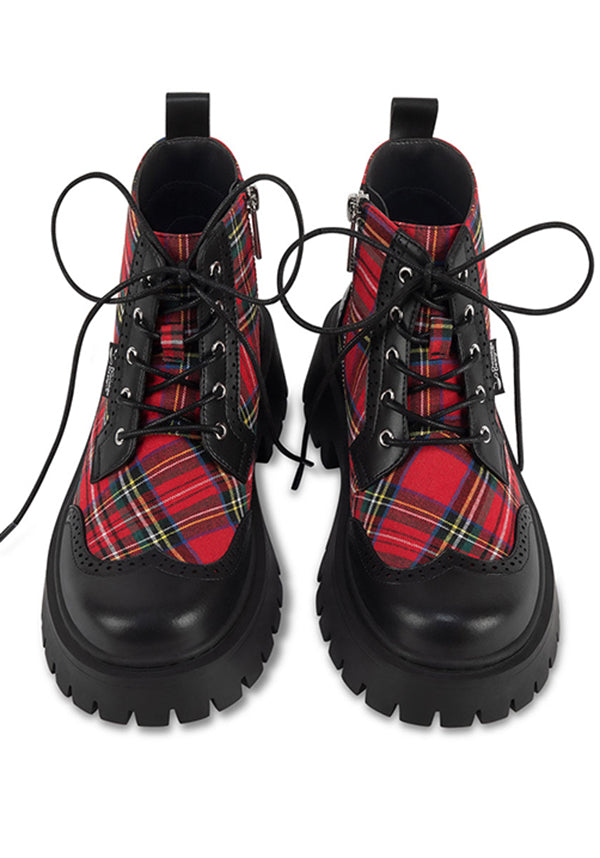 HOT CHOCOLATE Red Tartan | BOOTS - Back