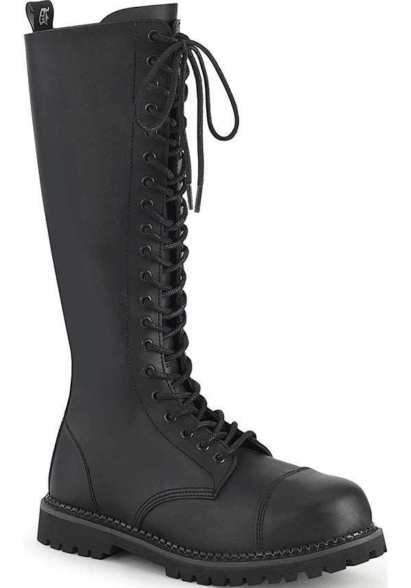 DEMONIA RIOT-20 [Black] | BOOTS [PREORDER] - BOOTS - Front View