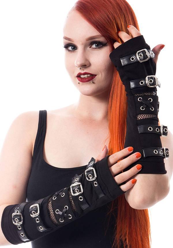 Riot | ARM WARMERS - Beserk - accessories, all, all ladies, arm warmers, aug21, black, buckle, buckles, clickfrenzy15-2023, discountapp, fp, gloves and armwarmers, goth, gothic, gothic accessories, innocentclothing, ladies, ladies accessories, mens, mens accessories, PI26684, punk, R250821, winter, winter clothing, winter wear