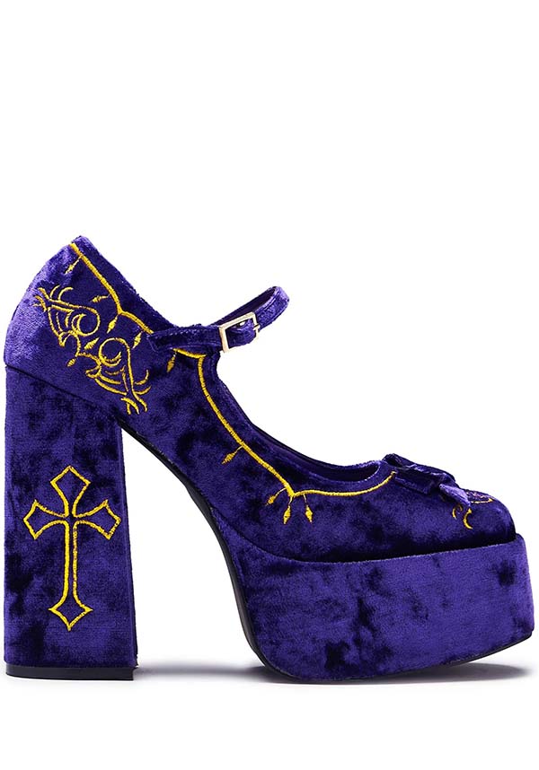 Koi Footwear Royal Manor Velvet [Purple] - Close Up