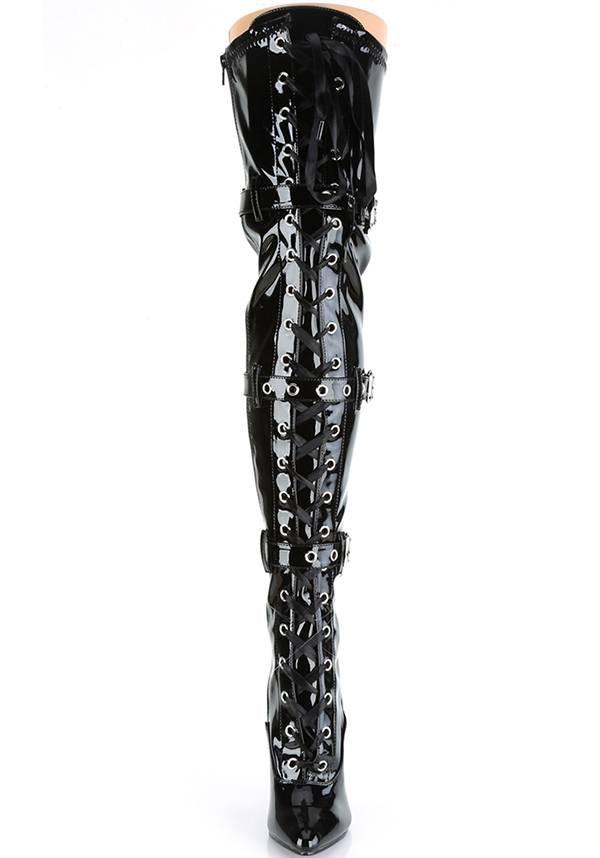 Pleaser SEDUCE-3028 [Black Patent] - Back View