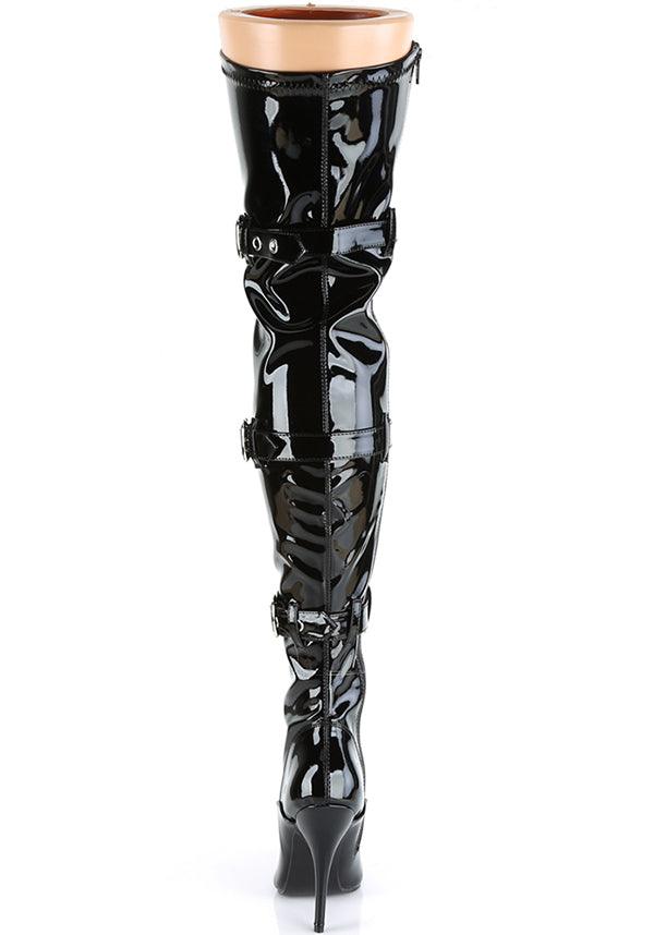 Pleaser SEDUCE-3028 [Black Patent] - Close Up