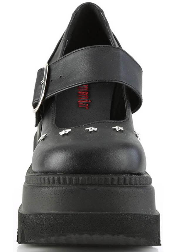 DEMONIA SHAKER-23 [Black] | PLATFORMS [PREORDER] - FLATS - Back View
