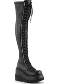 DEMONIA SHAKER-374 [Black] | PLATFORM BOOTS [PREORDER] - BOOTS - Front View