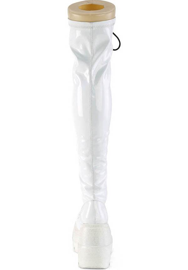 DEMONIA SHAKER-374 [White Hologram] | PLATFORM BOOTS [PREORDER] - PLATFORM BOOTS - Detail 2