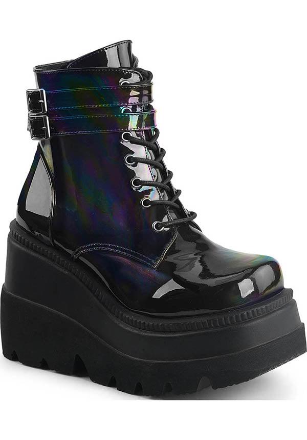 DEMONIA SHAKER-52 [Black Holo] | BOOTS [PREORDER] - BOOTS - Front View