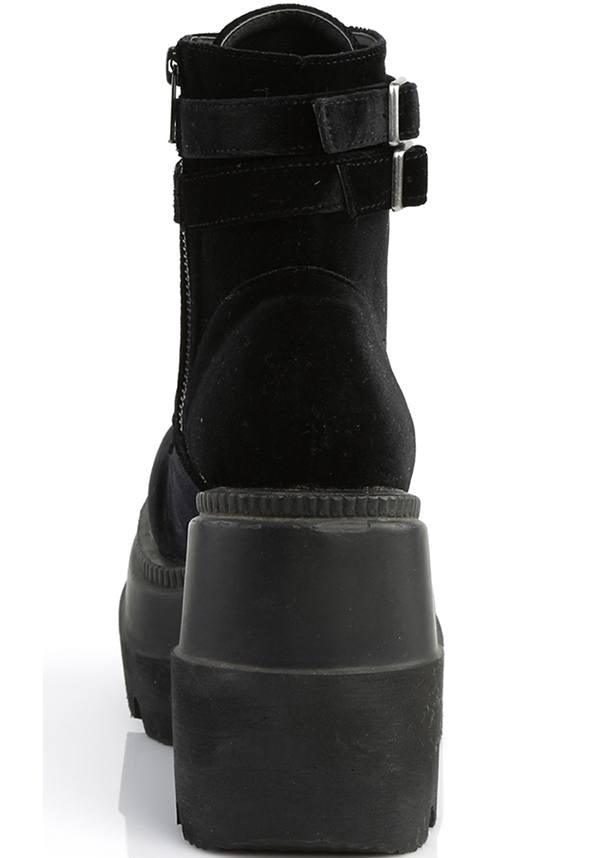 DEMONIA SHAKER-52 [Black Velvet] | PLATFORM BOOTS [PREORDER] - BOOTS - Detail 3