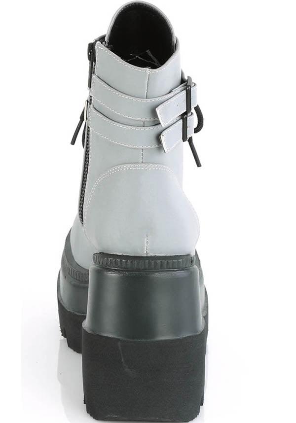 DEMONIA SHAKER-52 [Grey Reflective] | PLATFORM BOOTS [PREORDER] - BOOTS - Detail 3