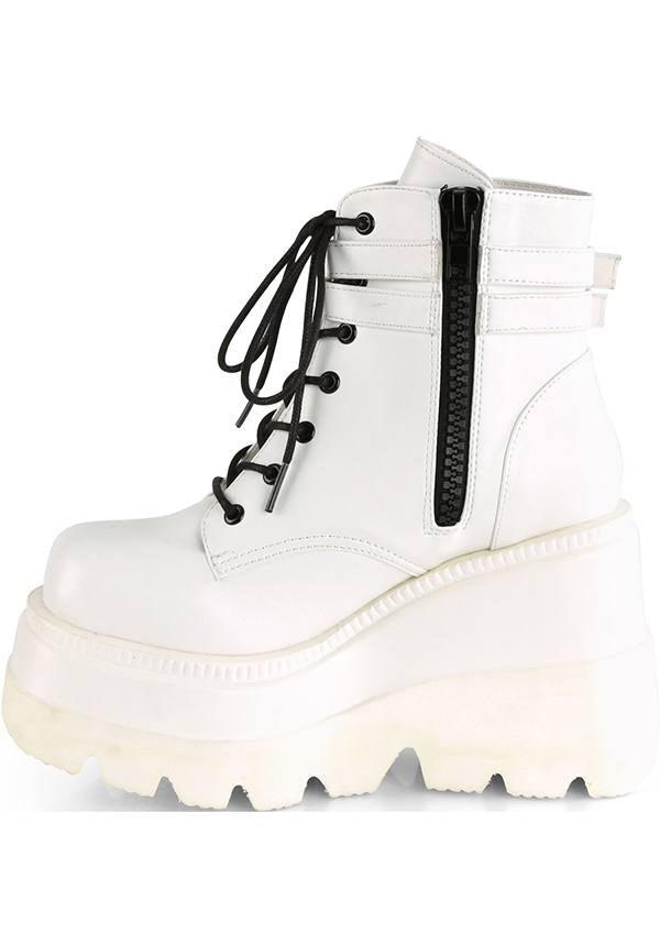 DEMONIA SHAKER-52 [White] | PLATFORM BOOTS [PREORDER] - BOOTS - Detail 2