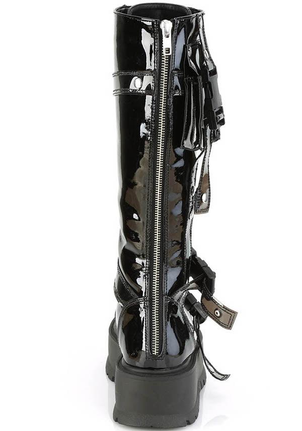 DEMONIA SLACKER-260 [Black Patent] | PLATFORM BOOTS [PREORDER] - BOOTS - Detail 3