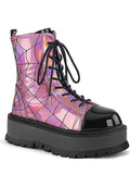 DEMONIA SLACKER-88 [Pink Holo] | BOOTS [PREORDER] - BOOTS - Front View
