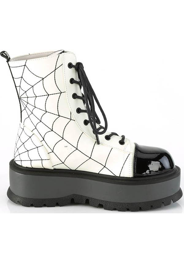 DEMONIA SLACKER-88 [White Glow] | BOOTS [PREORDER] - BOOTS - Detail 4