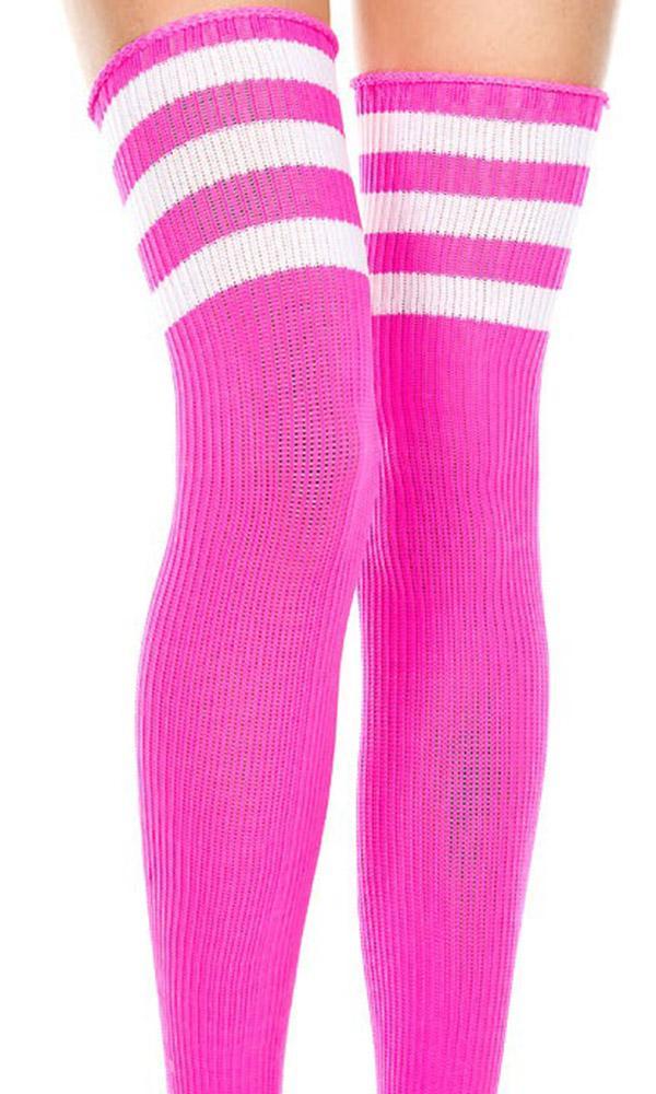 MUSIC LEGS Spandex Acrylic Athlete [Hot Pink/White] | THIGH H - Back