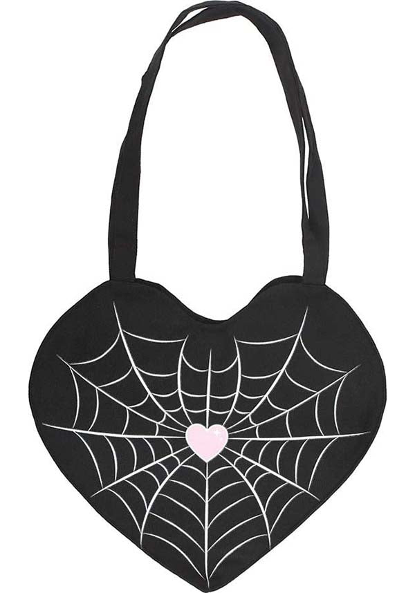 GOTHIC GIFTS Spiderweb Heart | TOTE BAG - Back