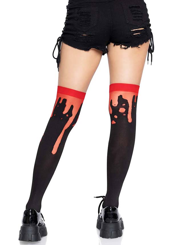 LEG AVENUE Splatter [Red] | THIGH HIGH - Detail 2