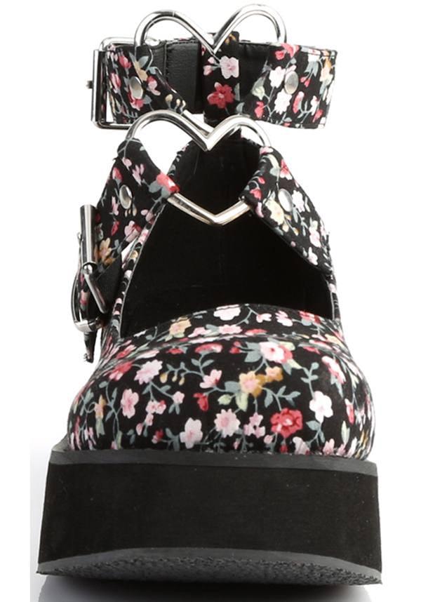 DEMONIA SPRITE-02 [Floral] | PLATFORMS [PREORDER] - FLATS - Back View