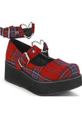 DEMONIA SPRITE-02 [Red Plaid] FLATS [PREORDER] - FLATS - Front View
