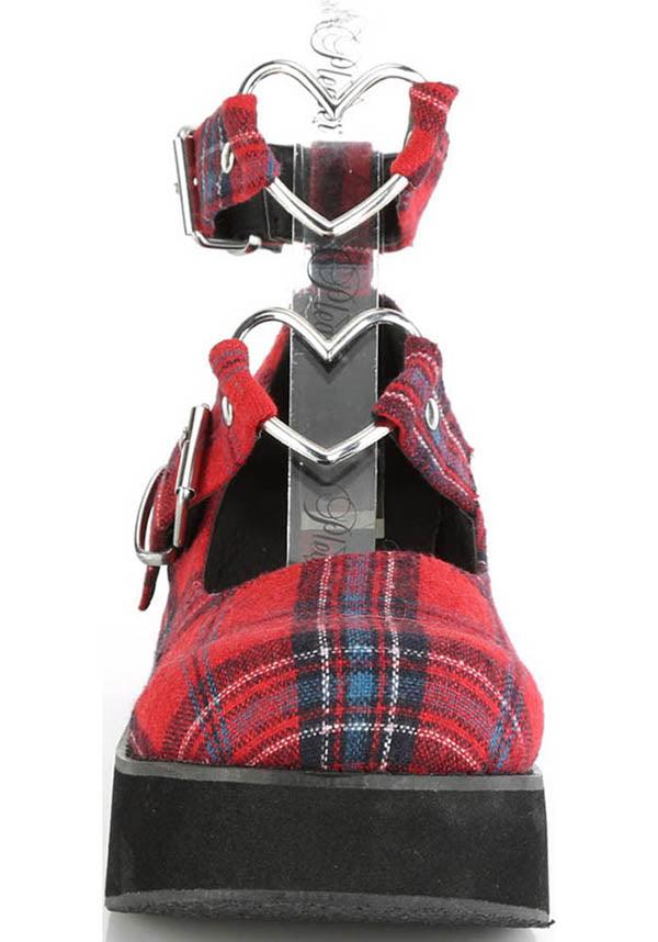 DEMONIA SPRITE-02 [Red Plaid] FLATS [PREORDER] - FLATS - Back View