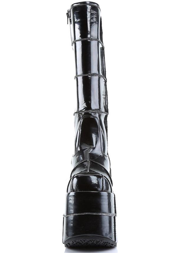 Demonia STACK-301 [Black Patent] - Back View