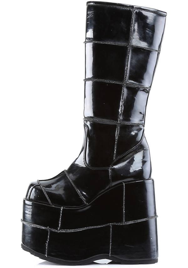Demonia STACK-301 [Black Patent] - Detail View