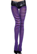MUSIC LEGS Striped [Black/Purple] | TIGHTS - Front