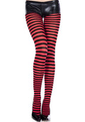 MUSIC LEGS Striped [Black/Red] | TIGHTS - Front