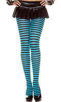 MUSIC LEGS Striped [Black/Turquoise] | TIGHTS - Front