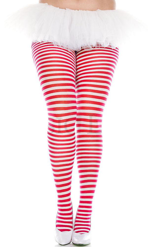 MUSIC LEGS Striped [White/Red] | TIGHTS - Back