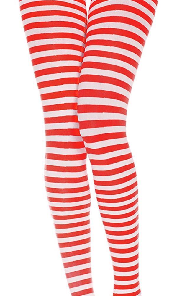 MUSIC LEGS Striped [White/Red] | TIGHTS - Detail 2