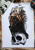 The Raven [A4] | PRINT - Beserk - all, all ladies, art, art print, artist, black, clickfrenzy15-2023, discountapp, edgar allan poe, fp, ghostsofoctober, gift, gift idea, gift ideas, gifts, GO00014, goth, goth homeware, gothic, gothic gifts, gothic homeware, gothic homewares, halloween homeware, halloween homewares, home, homeware, homewares, ladies, nov21, poster and tapestry, print, R111121, raven, the raven