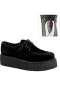 Demonia V-CREEPER-502S [Black Suede] - Front View