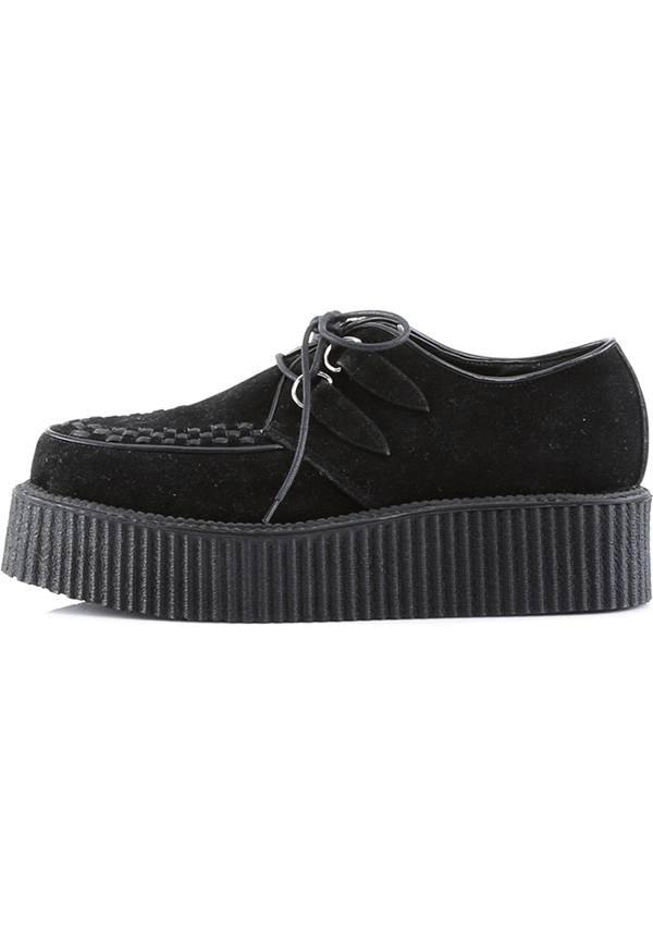 Demonia V-CREEPER-502S [Black Suede] - Detail View