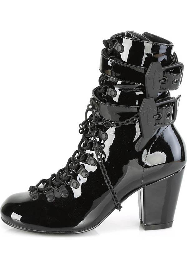 Demonia VIVIKA-128 [Black Patent] - Detail View
