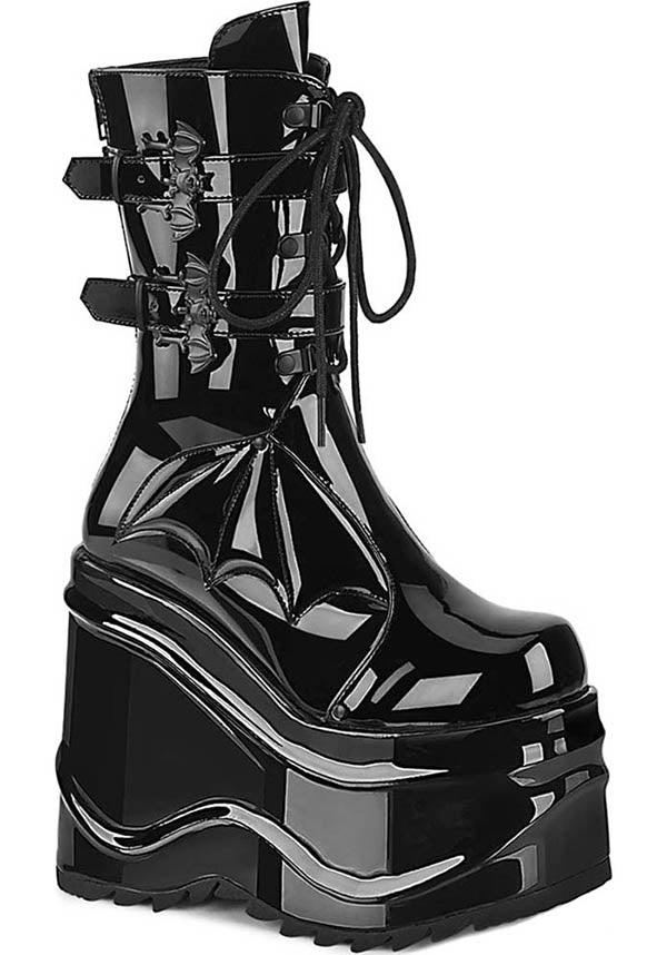 Demonia WAVE-150 [Black Patent] - Front View