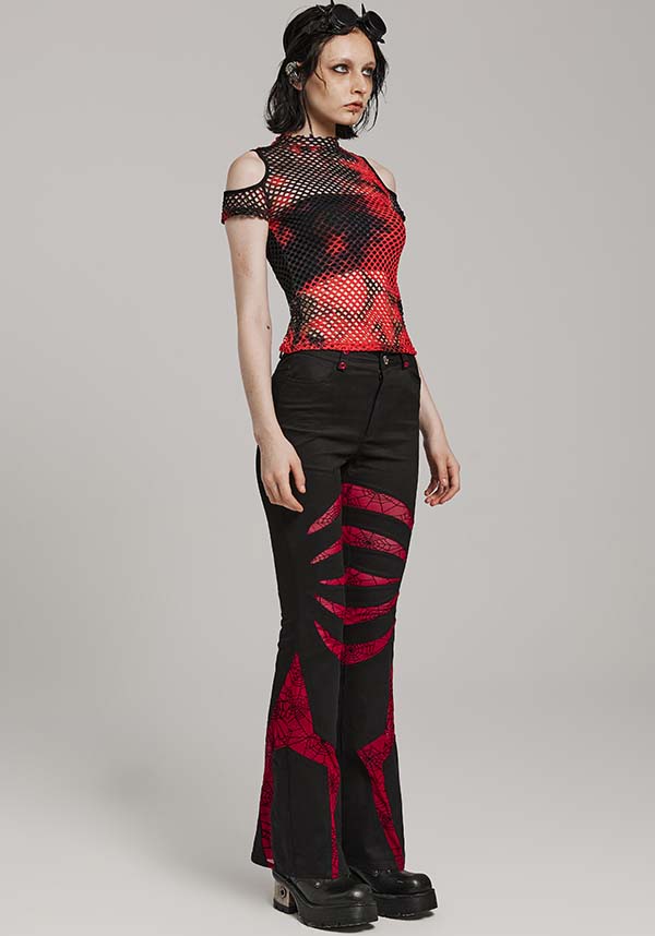 Punk Rave Webbed Angel [Black/Red] - Close Up