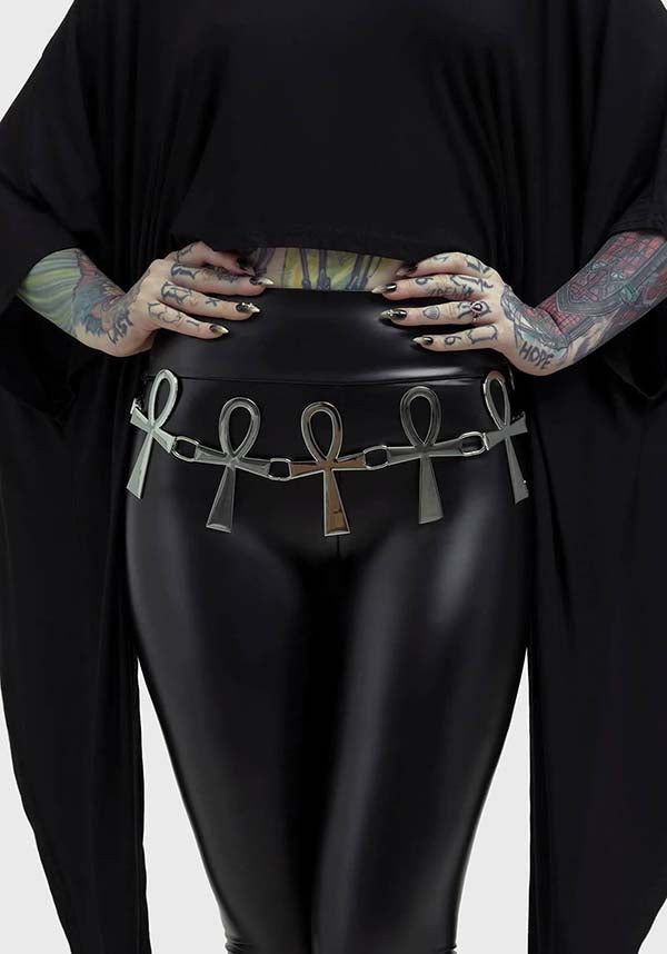 KILLSTAR Xena Ankh [Silver] | BELT - BODY ACCESSORIES - Front View
