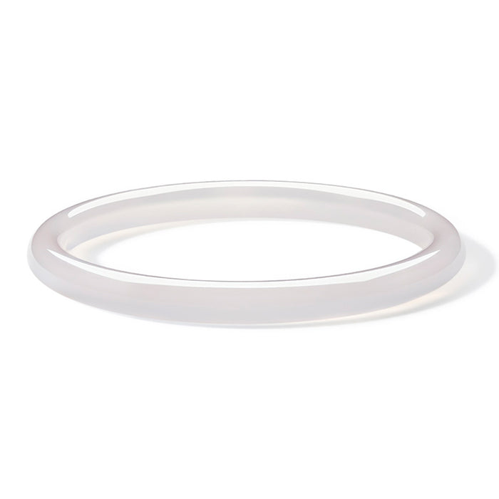ZHOU LIU FU Chalcedony Bangle Classic White Natural Gemstone for Mom Women 58mm J1011820